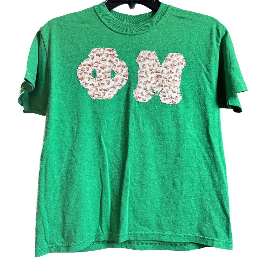 Y2K Phi Mu Sorority University Greek Life Jerzees Youth Tee Shirt, Large (14-16)